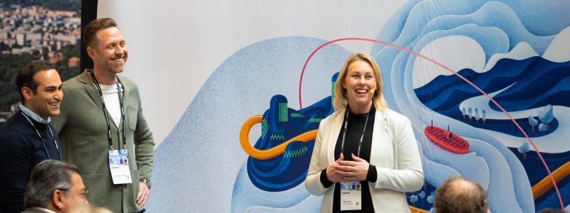 Malin Collin, vice VD på Göteborgs Hamn AB talar vid invigningsevenemanget för den nya innovationsplattformen. Bild: Göteborgs Hamn AB.