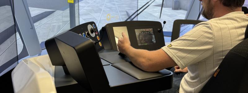 Göteborgs Spårvägars medarbetare testar körning på simulatorn Foto: Katarina Schmidt, Göteborgs Spårvägar