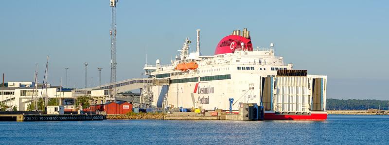 Färjan Gotland i Visby hamn Foto: ArildV/Wikimedia ommons/https://commons.wikimedia.org/wiki/File:Gotland_Visby_habour_July_2025_01.jpg