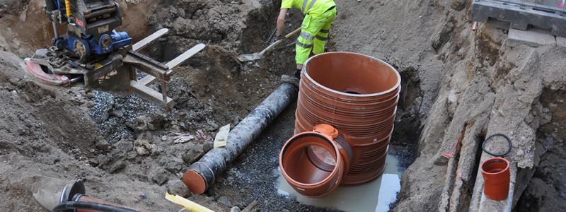 Groparbete. Foto: Eskilstuna Energi och Miljö