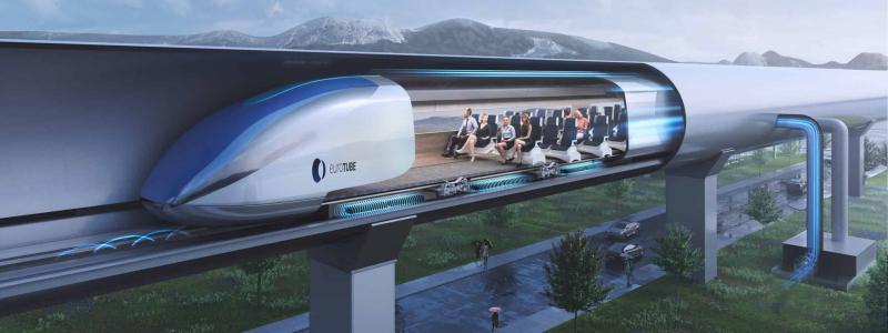 Om planerna går i lås kan hyperloop-system i Italien och Kanada vara klara före år 2030. Illustration: Eurotube