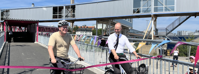 Anders Österberg, ordförande i exploateringsnämnden, Stockholms stad, och Lars Strömgren, trafikborgarråd, Stockholms stad. Foto: Värtahamnen