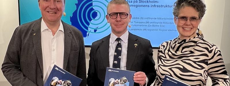 Jens Sjöström, Kristoffer Tamsons och Jenny Landernäs. Foto: Mälardalsrådet