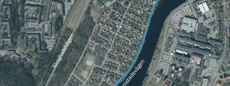 Begränsning för tung trafik efter Klarälven efter stabilitetsutredning. Foto: Karlstads kommun