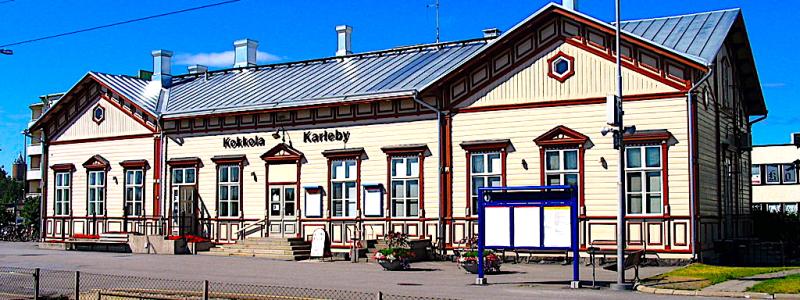 Karleby järnvägsstation i finländska Österbotten. Foto: Wikipedia Commons, kredit: Jukka66