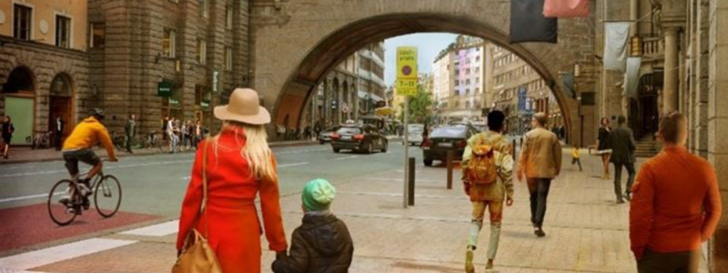 Kungsgatan i Stockholm ska renoveras för att klara framtidens trafikbelastning. Foto: Peab