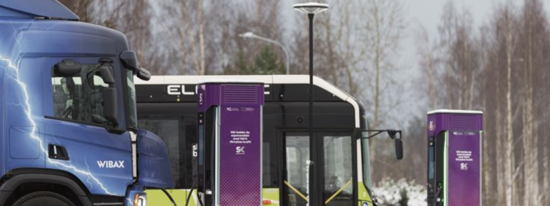 Ny laddinfrastruktur i Skelleftehamn. Foto: Scania