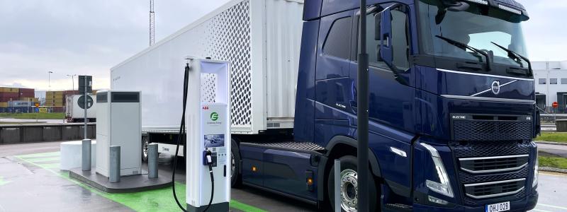 Fyra nya snabbladdare finns på plats vid Port Entry. Foto: Göteborgs Energi