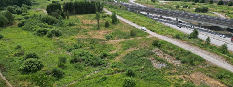Ytan där uppställningsspåret byggs. Foto: Trafikverket