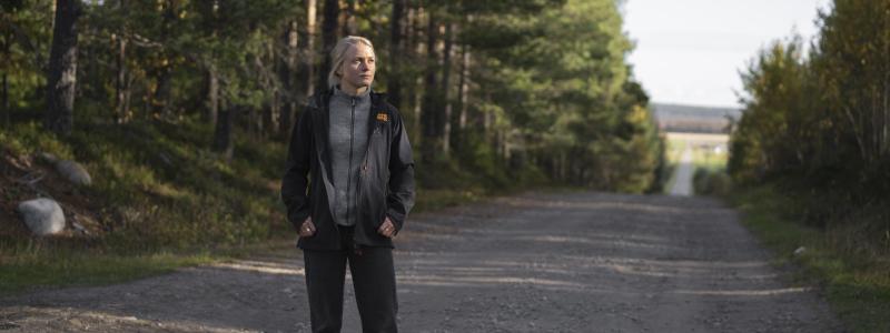 Mimmi Almqvist, chef för Vägbyrån på Norra Skog. Foto: Norra Skog