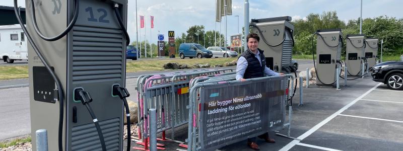 Nimas laddstation i Vä utanför Kristianstad Foto: Nima