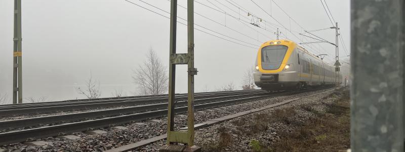 Passerande tåg i Jonsered. Foto Norconsult