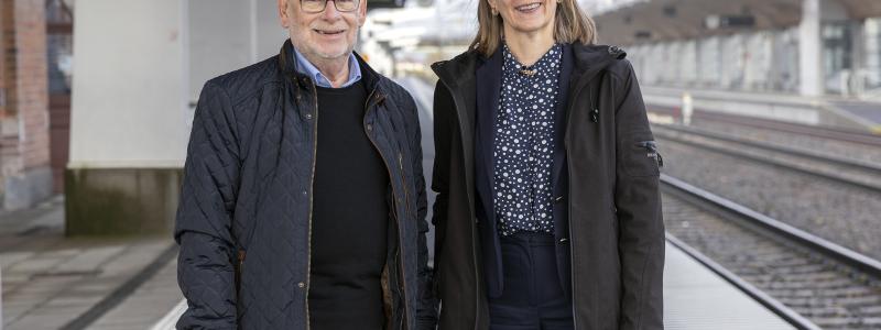 Gusten Granström, Vd, Norrbotniabanan AB och Elisabeth Sinclair, Projektledare, Norrbotniabanegruppen. Foto: Patrick Degerman
