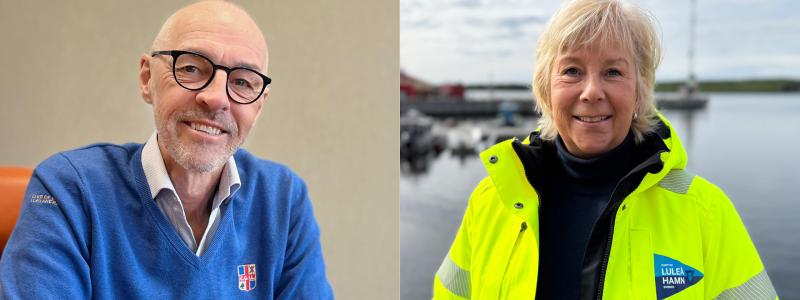 "Hamnledningssystemet är startskottet för att ta oss in i framtiden. Det är ett konkret exempel på hur vi kan förbättra vår verksamhet", säger Mikael Lindgren och Karin Lindholm. Foto: Luleå Hamn
