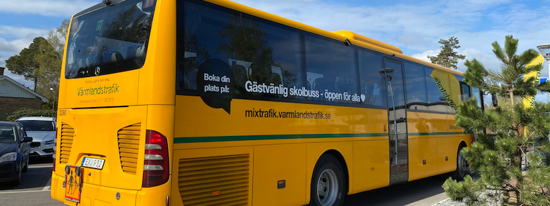 Nu kan allmänheten åka med alla skolbussar i Grums i Värmland. Foto: Värmlandstrafiken
