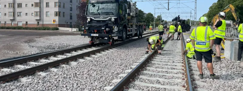 Nya spårväxlar och ett nytt spår på ca 300 meter byggdes. Foto: Charlii Enström