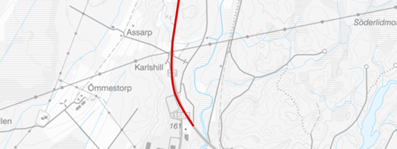 Översiktskarta över Ljungsnäs vattenskydd. Karta: Trafikverket