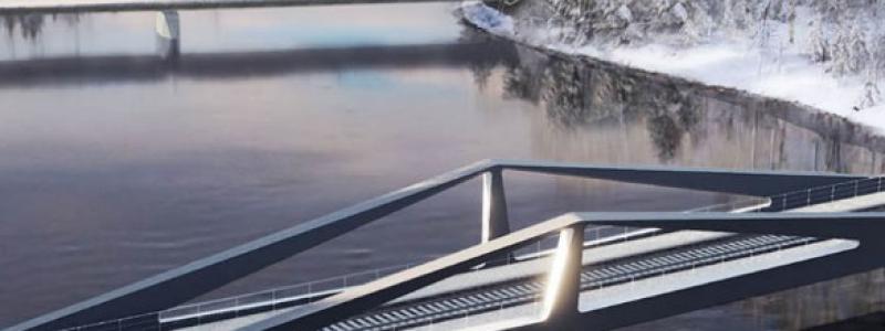 År 2020 utlyste Trafikverket en arkitekttävling för de två broarna, och 15 oktober 2020 presenterades Kinetik som vinnare Bild: Trafikverket