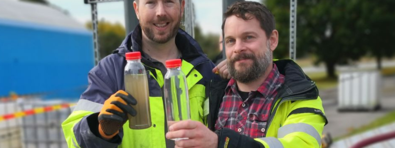 Ett BioMedia-filter har kapacitet att filtrera cirka 1 000 liter vatten från PFAS på 15 minuter. Foto: Swedish Hydro Solutions
