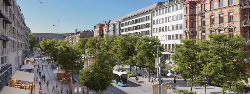 2022 vann Nyréns arkitektkontor en projekttävling om att utforma Avenyn och Götaplatsen, med förslaget AveNy. Konstnären Liva Isaksson Lundin skapar konsten för Avenyn och kommer att samarbeta med både arkitekterna och andra parter i projektet. Visionsbild över Avenyn, skapad av Nyréns Arkitektkontor.