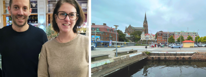 Mikael Niklasson, Projektledare innovativa Energitjänster, hos LEVA i Lysekil och Ellinor Jensen, Hamnchef i Lysekils Kommun. Foto: Innovatum Science Park