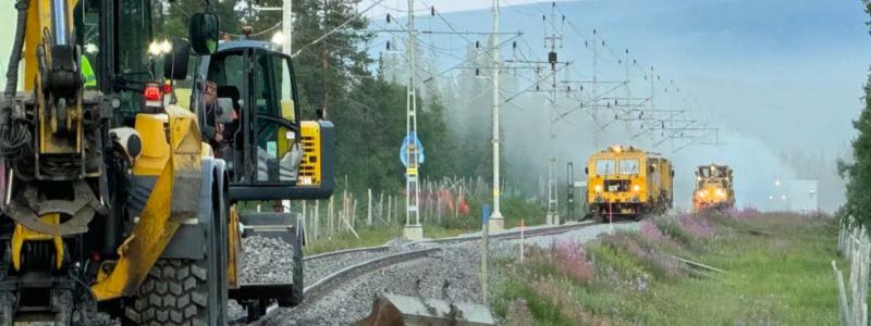 Lyckat spårbyte på Malmbanan. Foto: Trafikverekt
