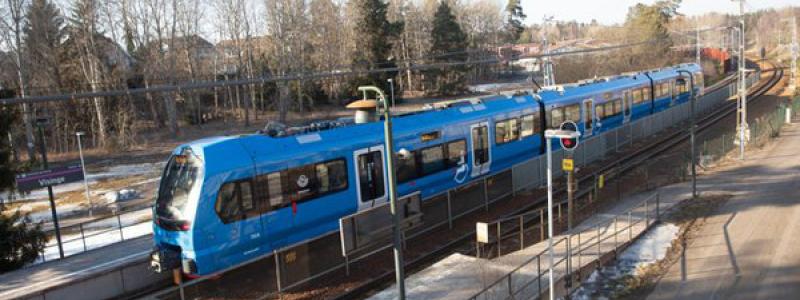 X15p är Roslagsbanans nya energisnåla tåg. Foto: SL