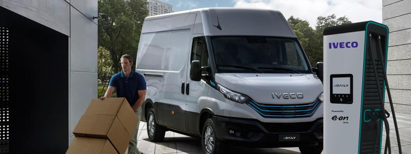 Samarbetet ska ge kunden en integrerad lösning där IVECO levererar fordonet och E.ON förser och stöttar IVECO-kunderna med laddstationer i hela Skandinavien. Foto: IVECO