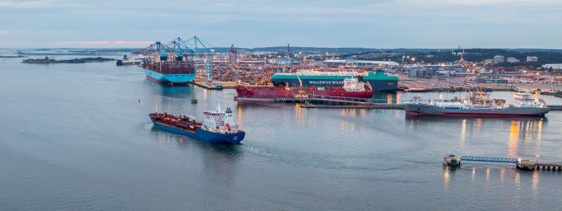 Digitaliserad anlöpsprocess minskar CO2-utsläpp med 6000 ton i Göteborgs Hamn. Bild: Göteborgs Hamn AB.