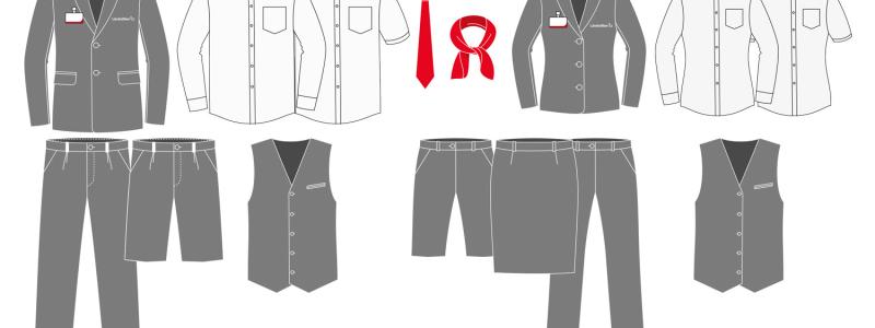 Bild på alla olika delar av uniformen. Foto: Jönköpings länstrafiken