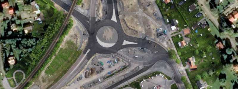 Ny cirkulationsplats i Ludvika. Foto: Trafikverket