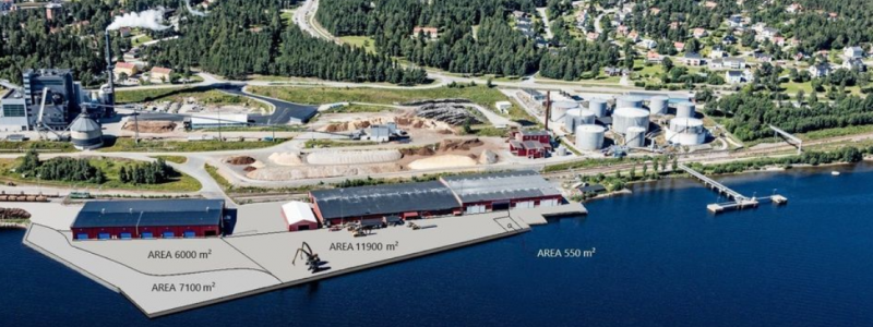 Förslag på utbyggnad av hamnen i Hörneborg. Illustration: Tecnicon