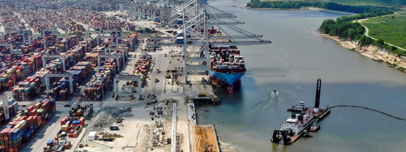 Georgia Ports Authority transporterade en rekordstor mängd på 528 300 tjugofotsenheter i jul Foto: Konecranes