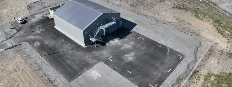 Den nya testmiljön för drönare ligger två kilometer från Skellefteå stadskärna och är en av Europas största stadsnära drönarflygplatser. Foto: Skellefteå Science City
