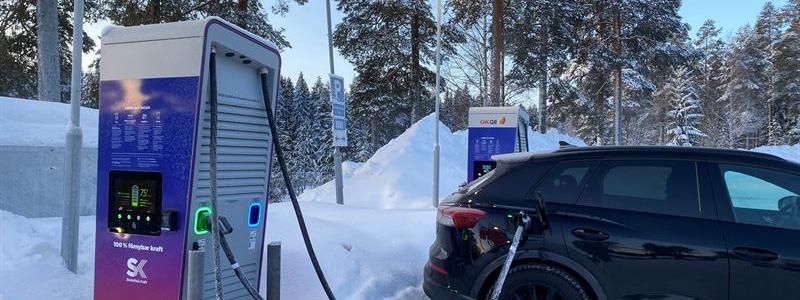 Elbilsladdning Fotograf: Skellefteå Kraft
