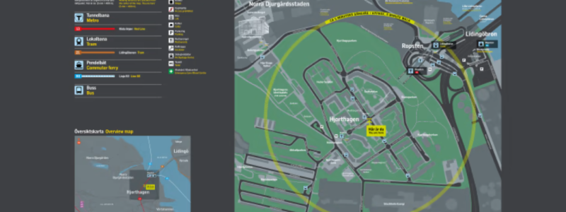 Närområdeskartorna har förenklats och förstorats och de finns nu på alla hundra tunnelbanestationer. Foto: SL