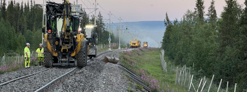 Spårbyte på Malmbanan mellan Råtsi och Gällivare. Foto: Trafikverket