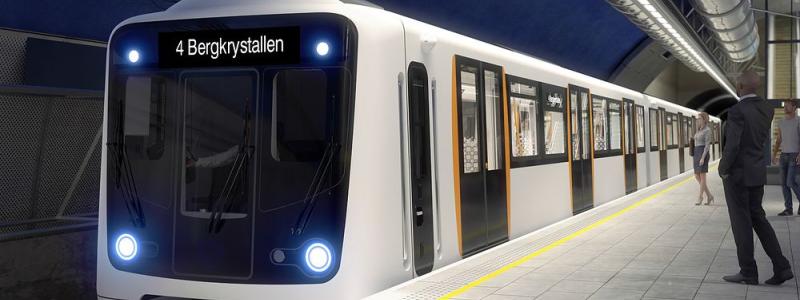 Nya tunnelbanetåg för Oslo. Illustration: Sporveien, kredit: Lören