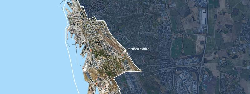 Stadsplan södra staden omfattar områdena Helsingborg C, Oceanhamnen, Västhamnen, hamnen, Universitetsområdet, Husarområdet, Gåsebäck, Ramlösa station, Planteringen och Miatorp. Bild: Helsingborg stad