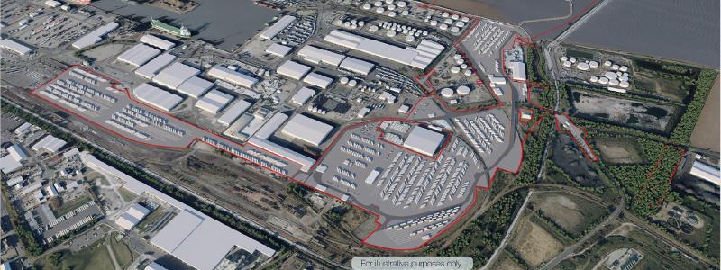 Illustration av färjeterminalen i Immingham. Bild: Stena Line