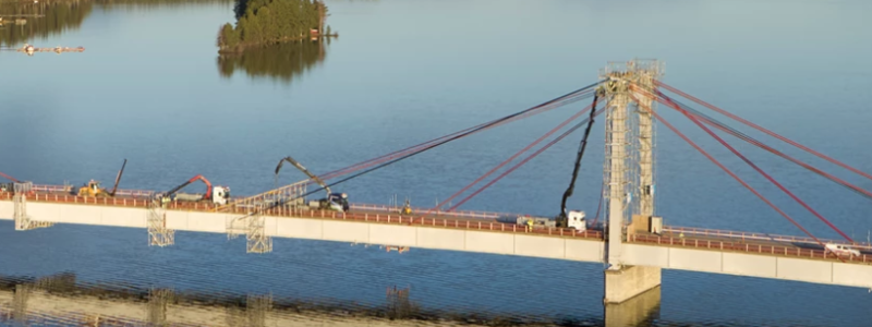 2024 börjar arbetet med att höja bärigheten på bron. Foto: Trafikverket