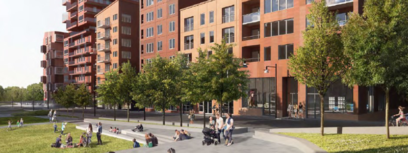 Arbetet omfattar spontning, sprängningsarbete, ledningsarbete, anläggning av betongmurar, plantering av träd, buskar samt grönytor. Bild: Svevia