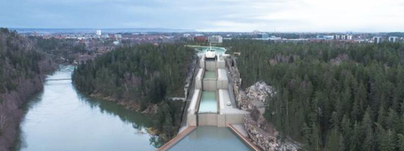 Alternativ Nord, vy från Göta älv. Foto: Trafikverket