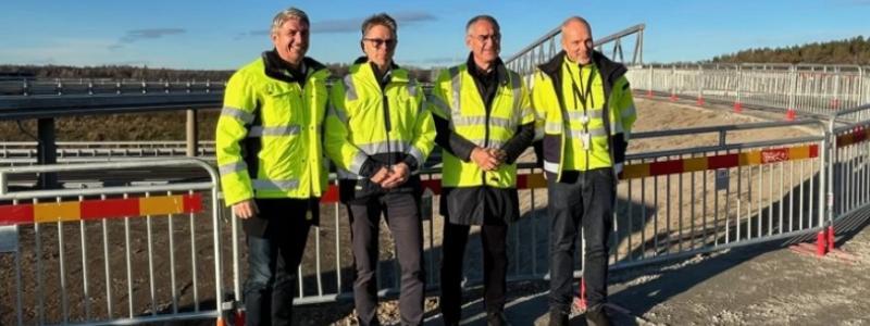 Från vänster, Ivan Andic, Trafikverket, Mats Lindahl, Entry, Roberto Maiorana, Trafikverket samt Per Ahlenius, Trafikverket. Foto: Trafikverket