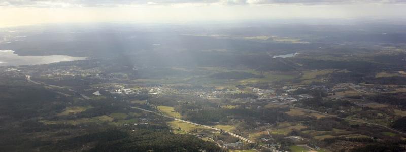 Flygvy över Lerum i  Västra Götaland 2017. Foto: Andrzej Otrębski/Wikipedia Commins/https://commons.wikimedia.org/wiki/File:Lerum_aerial.jpg