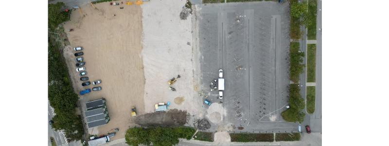 Den underjordiska regnvattenbassäng i Danmark är planerad att vara klar i slutet av 2026. Fotograf: NCC