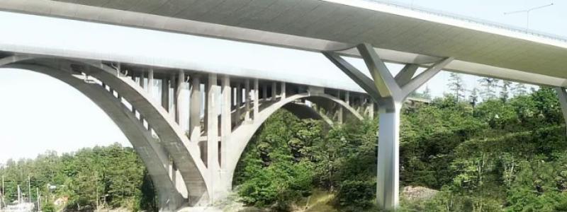 Den nya Skurubron i Nacka är nominerades till IABSE:s internationella pris för bästa utformning i kategorin ”stora väg- och järnvägsbroar” 2024. Foto: Trafikverket.