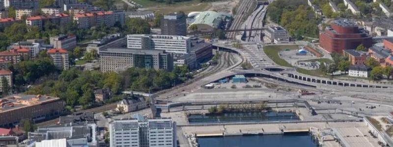 Värtan från ovan. Foto: Trafikverket