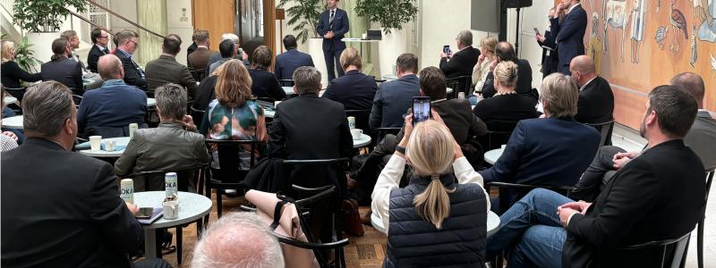 Bild från Västra stambanan seminarium i riksdagen. Foto: Skaraborgs Kommunalförbund