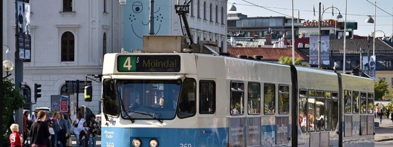 Linje 4 får sällskap igen av linje 2 till Mölndal.
Foto: Wikimedia Commons